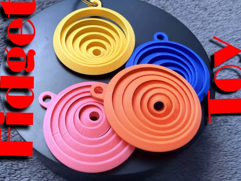 Round Fidget Keychain, Earrings, toy