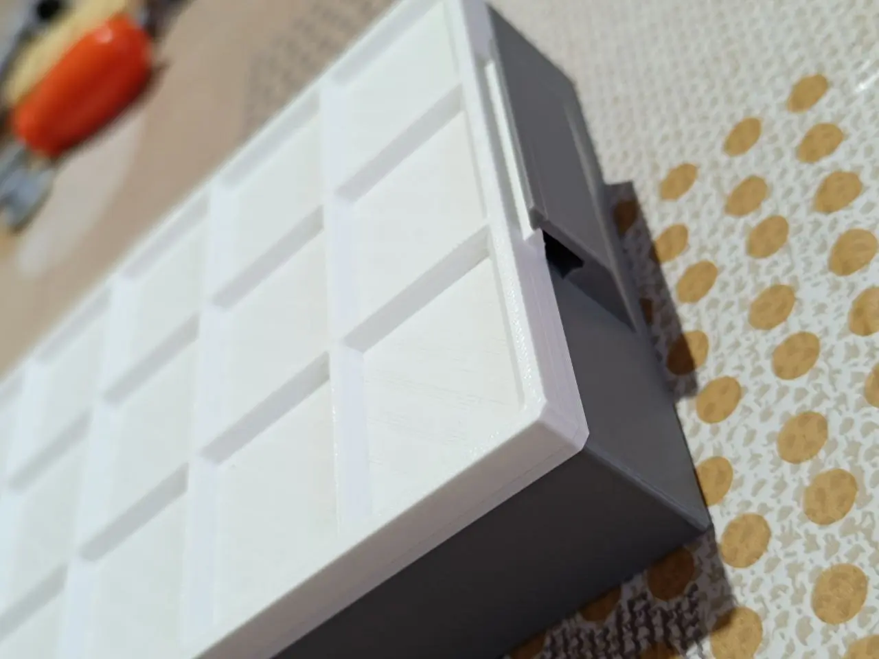 Small parts box with clip-on cap.