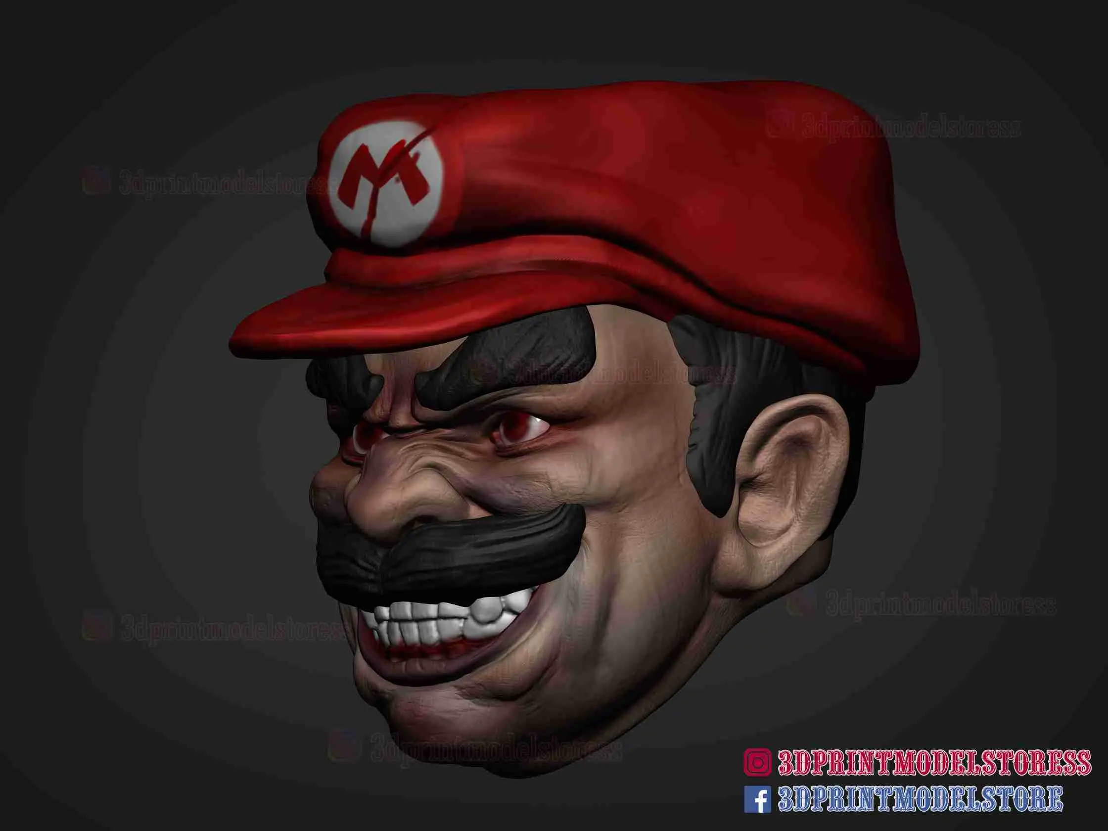 Escultura de cabeza de Diablo Super Mario Bros