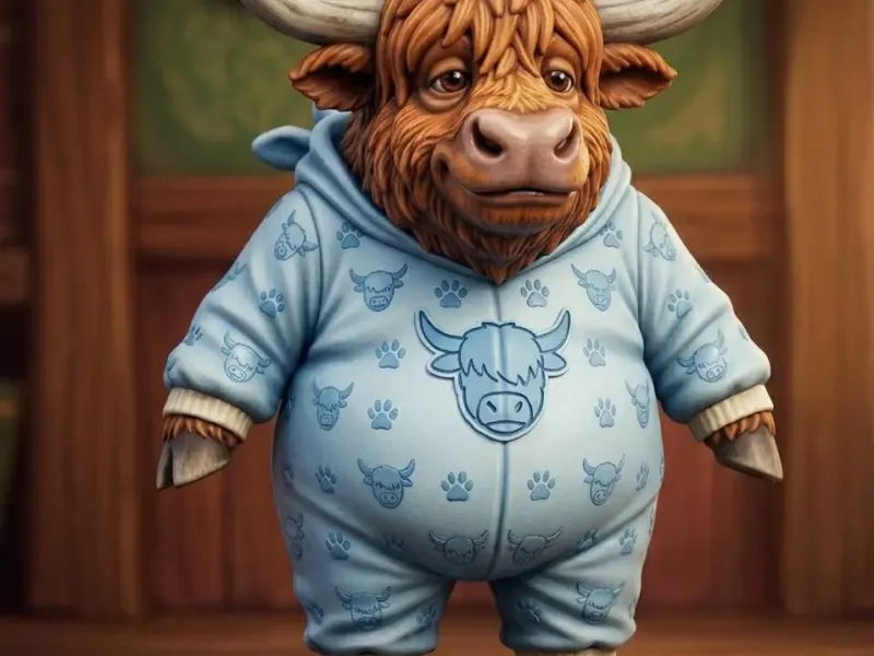 HIGHLANDS COW IN PJIAMAS
