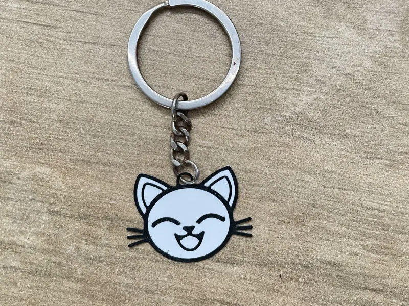 Llavero Chat blanc face