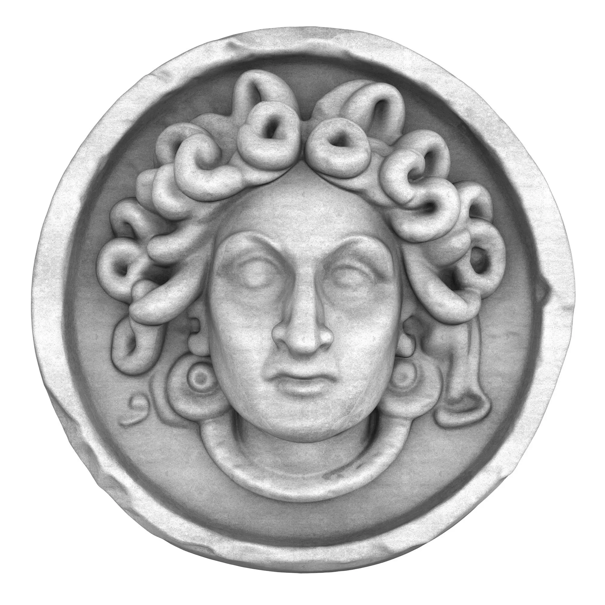 Medusa Head Wall Relief – Mythology Sculpture STL