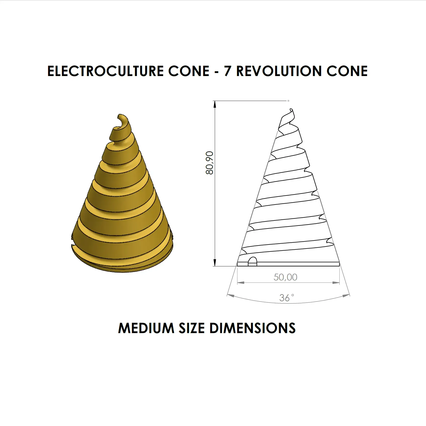 FIBONACCI CONES FOR ELECTROCULTURE - 7 REVOLUTIONS