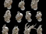 Infernal Faces Bundle – 3D Printable Demon Heads-3