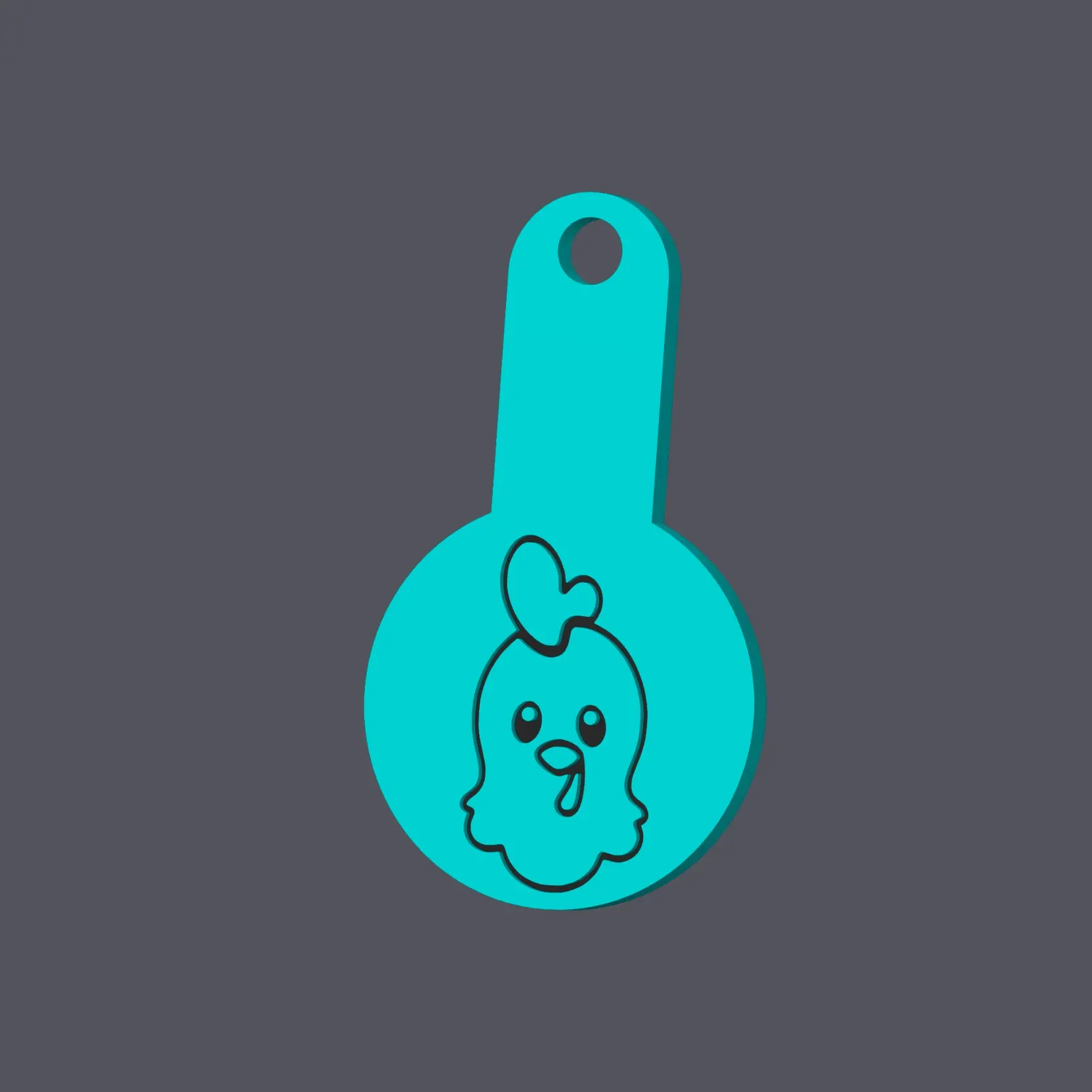 Rooster Head - Farm Animals - Shopping Cart Coin