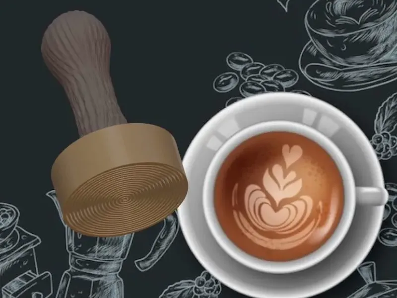 Tritacarne per espresso con base a spirale e impugnatura in legno