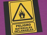 Señal de peligro: materiales inflamables-0
