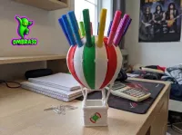 منظم مكتب على شكل بالون ثلاثي الألوان