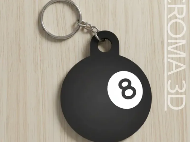 8 Ball keychain - multicolor