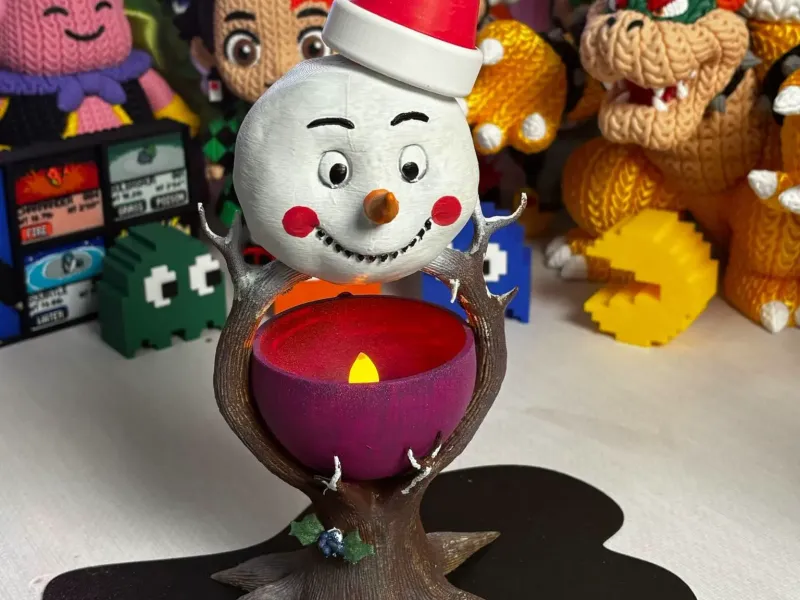 Jolly Snowman Treat Holder - Christmas Decor