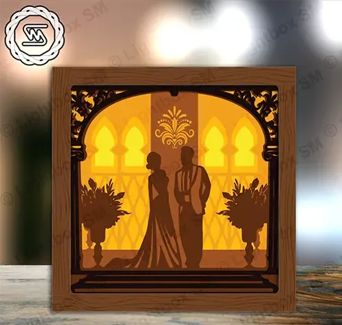 Caixa de luz para casamento (caixa de sombra)