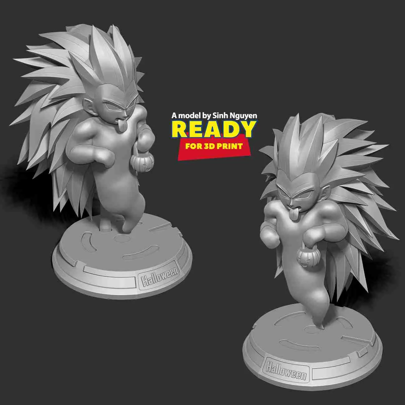 Gotenks fantasma SSJ3 con Halloween