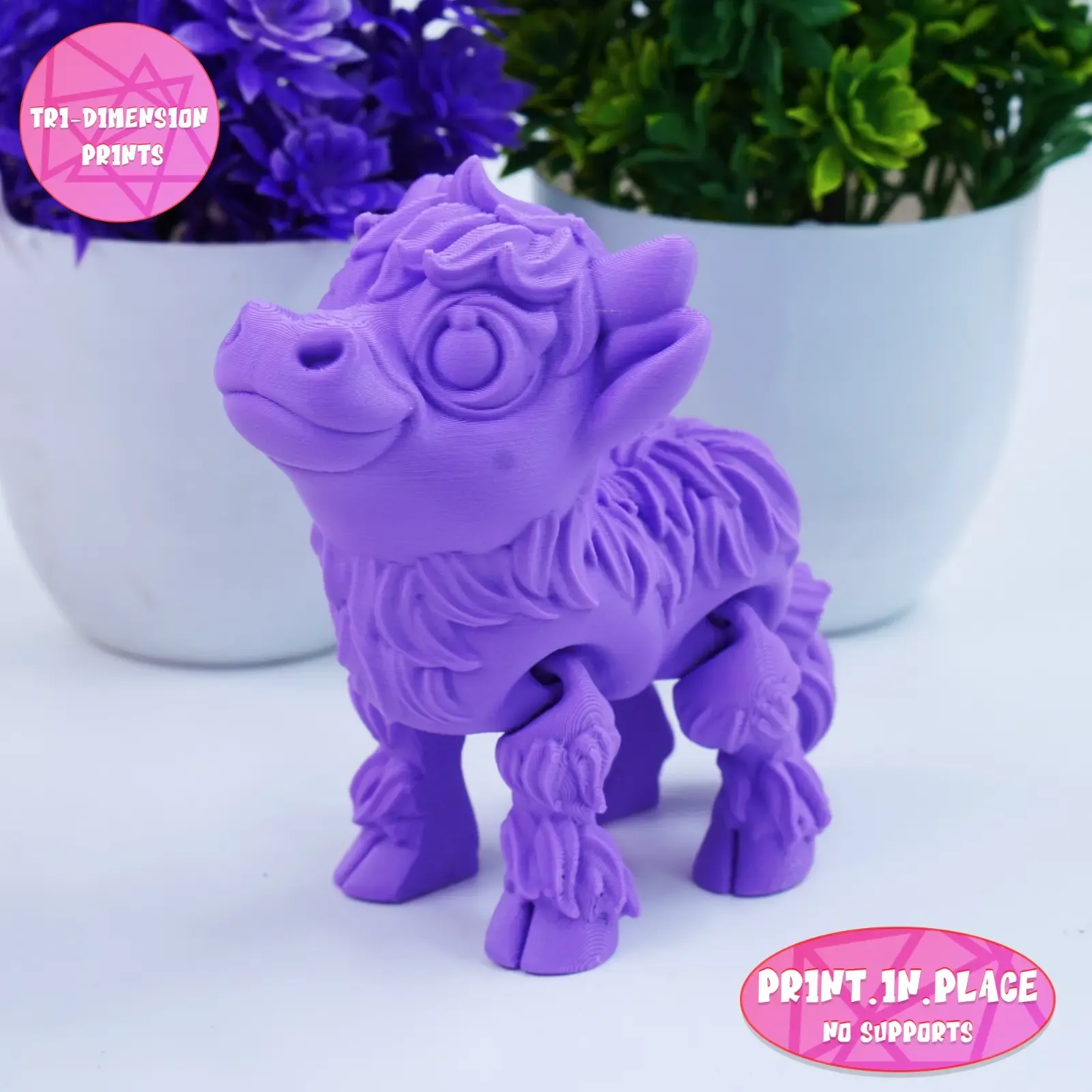 PRINT IN PLACE CUTE FLEXI BABY HIGHLAND COW