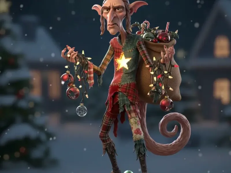Christmas Mischief Goblin Figurine Festive Dark Fantasy Co