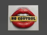 NO CONTROL Lips Wall Decor-Funny Sign Pop Art Wall Plaque-1