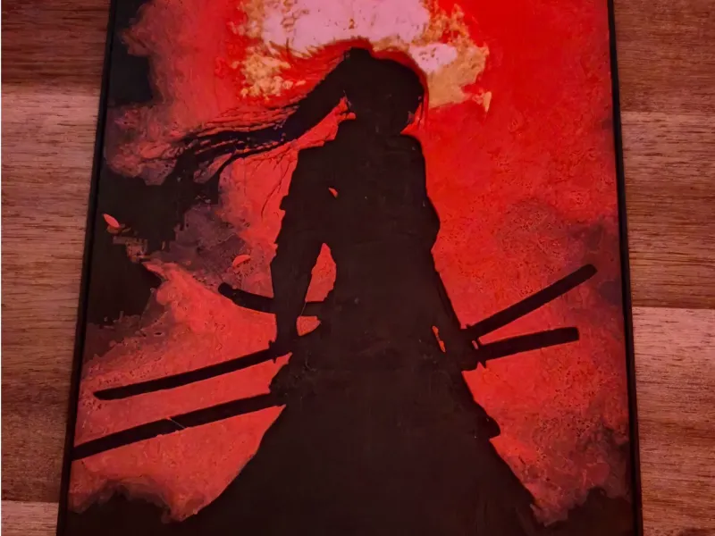 Samurai Woman Silhouette Hueforge