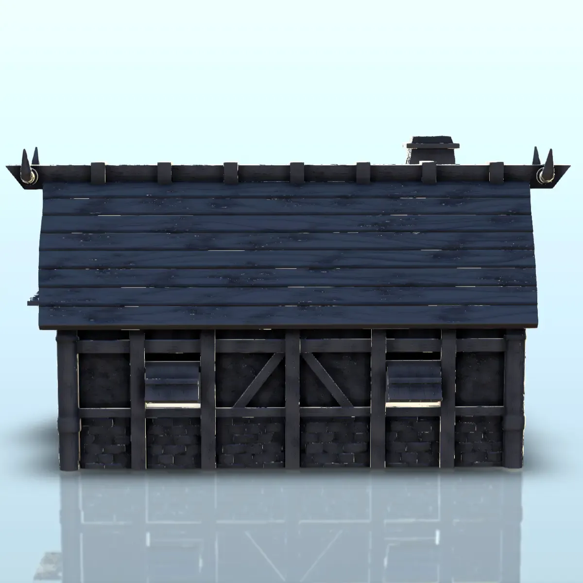 Scandinavian wooden house with large fireplace (10) - scener