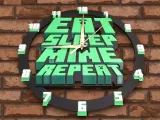 Minecraft Wall Clock – "Eat Sleep Mine Repeat"-0