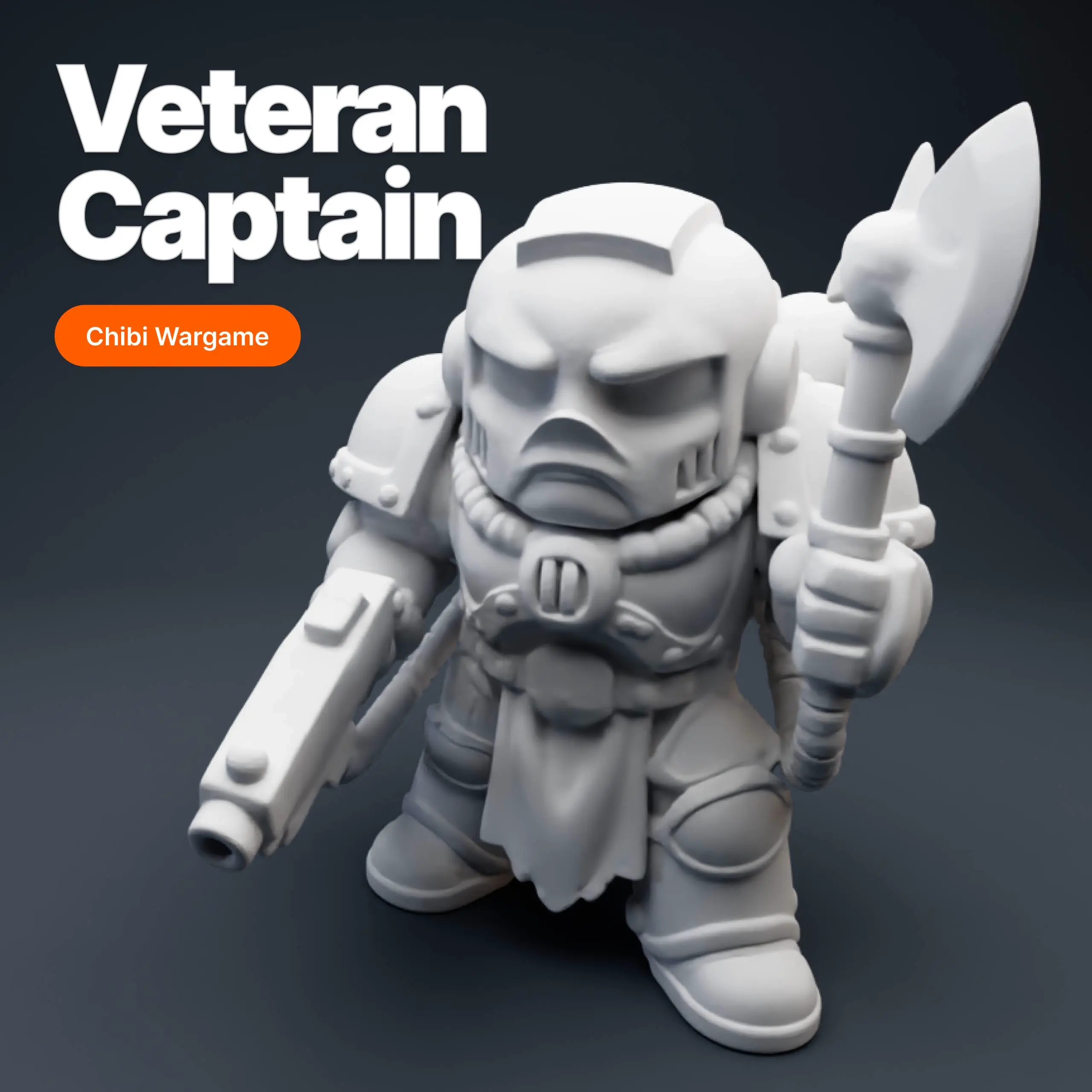 Veteran Captain – Chibi Wargame Mech Miniature