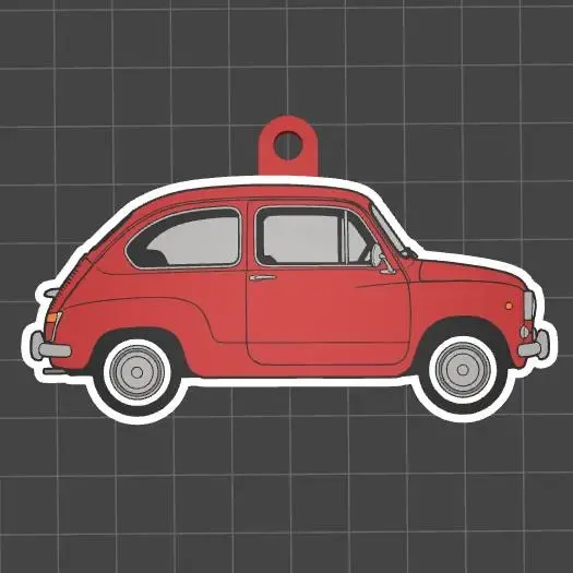 Fiat 600 Keychain