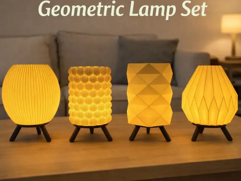 طقم مصابيح هندسية