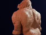 Furious gorilla bust 3D print model-3