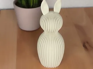 Minimalist Ribbed Bunny – Modern Decor Object