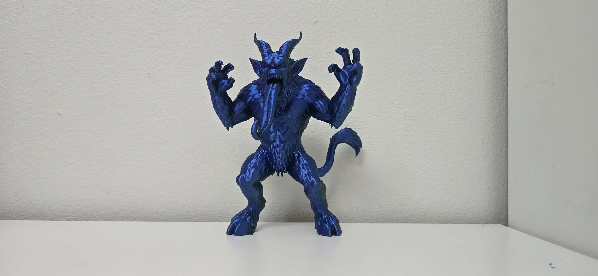 Furry Snarling Krampus Holiday Figurine
