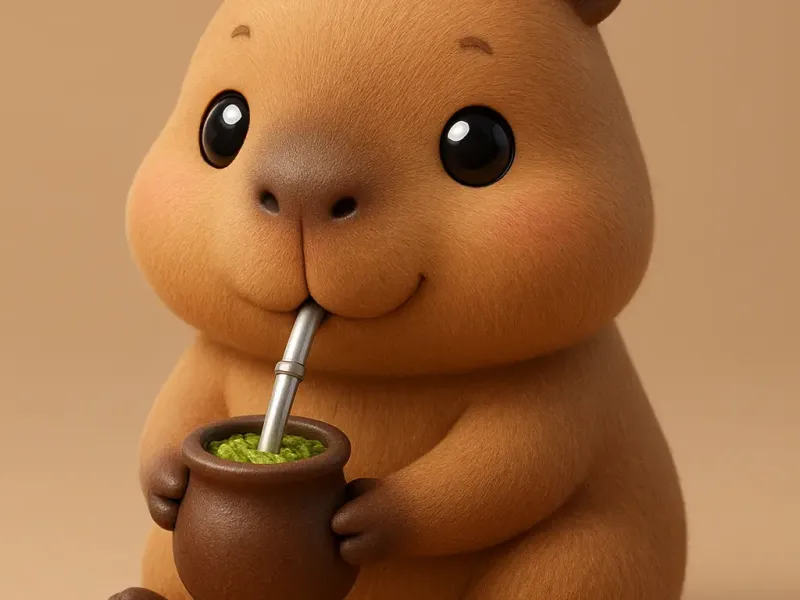 Capibara tomando mate
