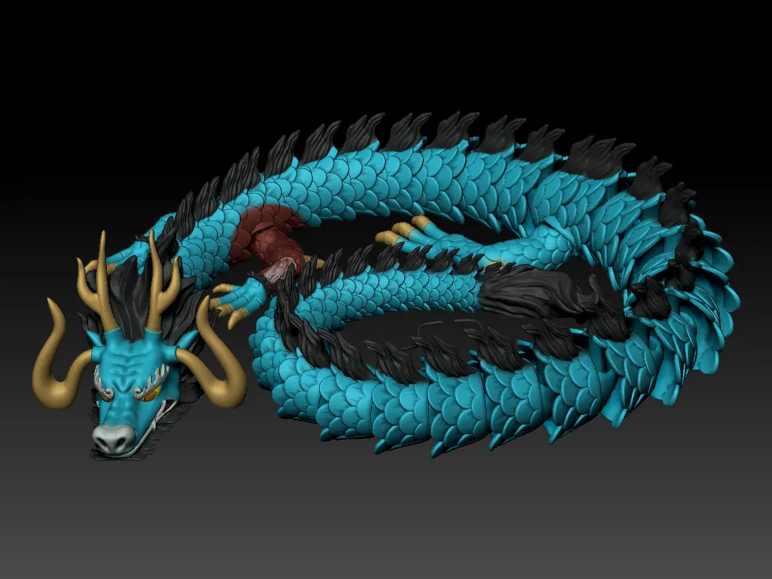 Kaido articulado - arte de fã de One Piece