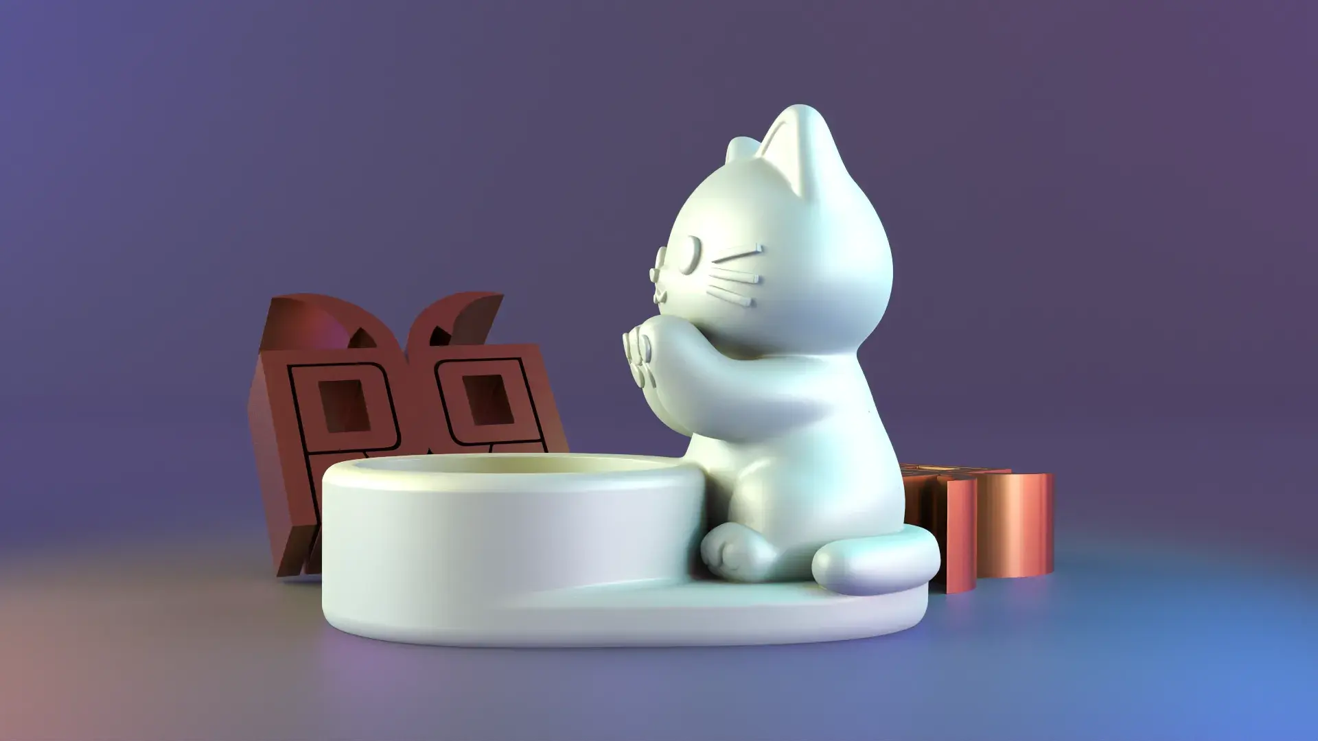 Cat candle holder