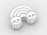 Straw Topper Rainbow skeleton-1