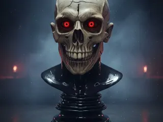 TERRORIFIC HUMAN SKULL BUST