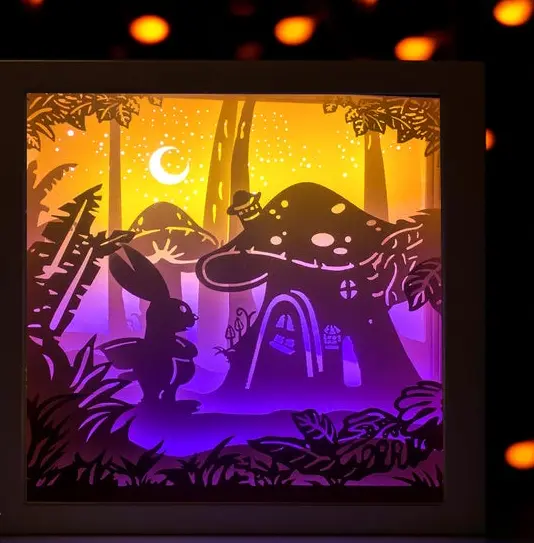 Rabbit's house shadow box