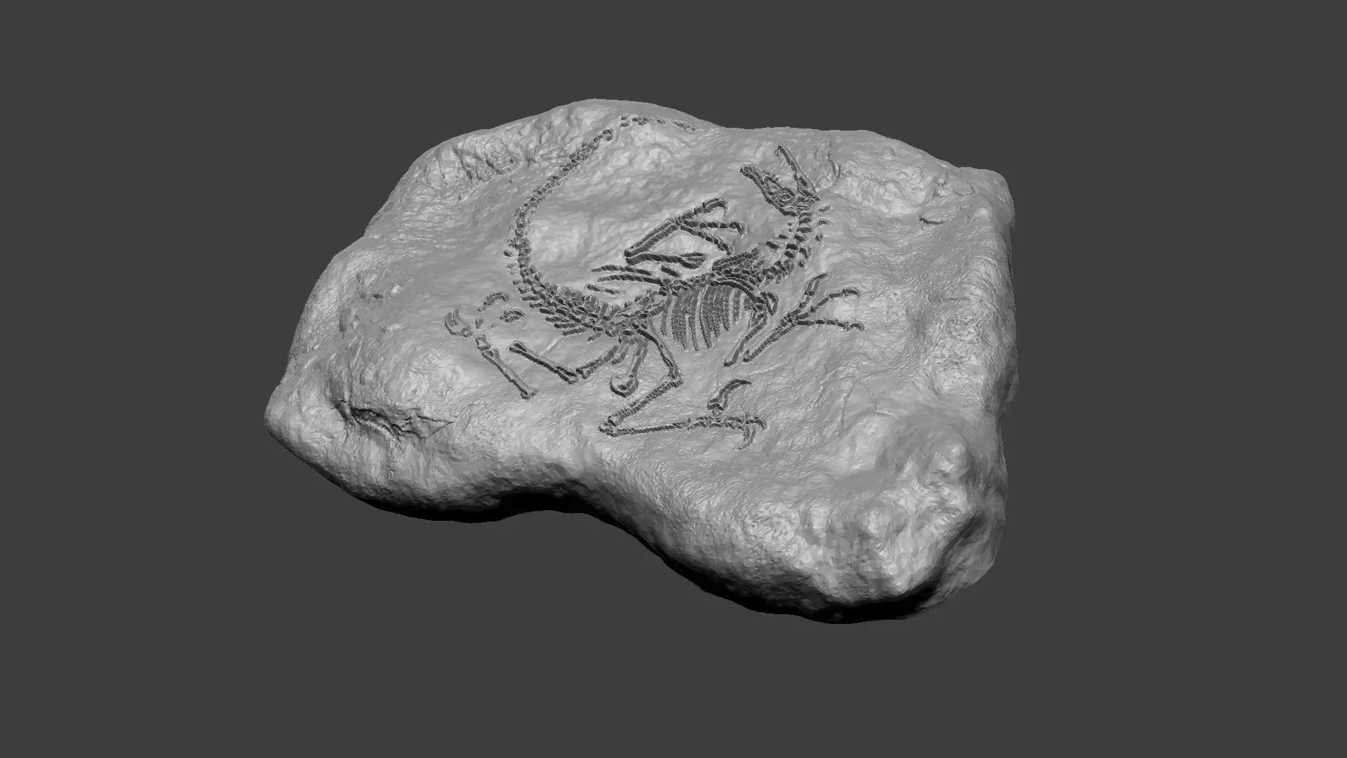 Velociraptor Complete Mineral Fossile - Realistic Printable