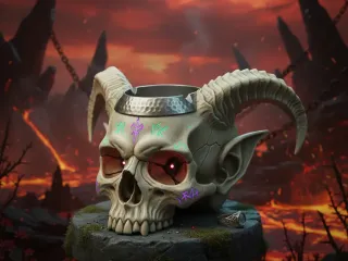 ashtray in elf skull