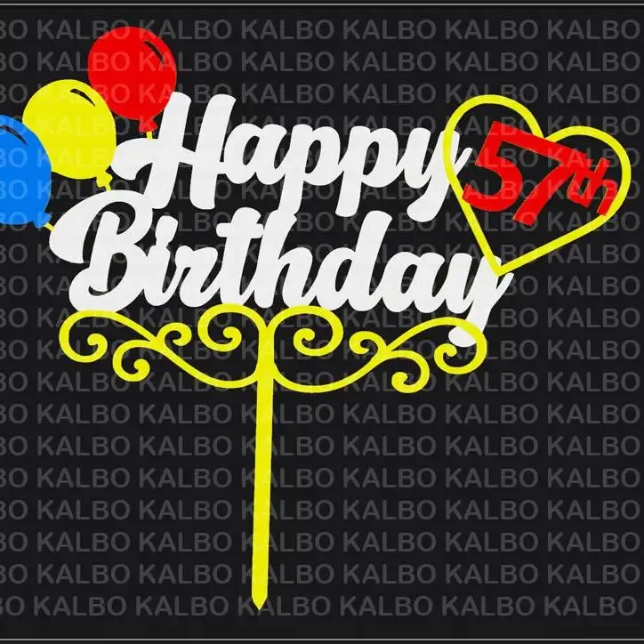 Happy 57th Birthday Cake Topper