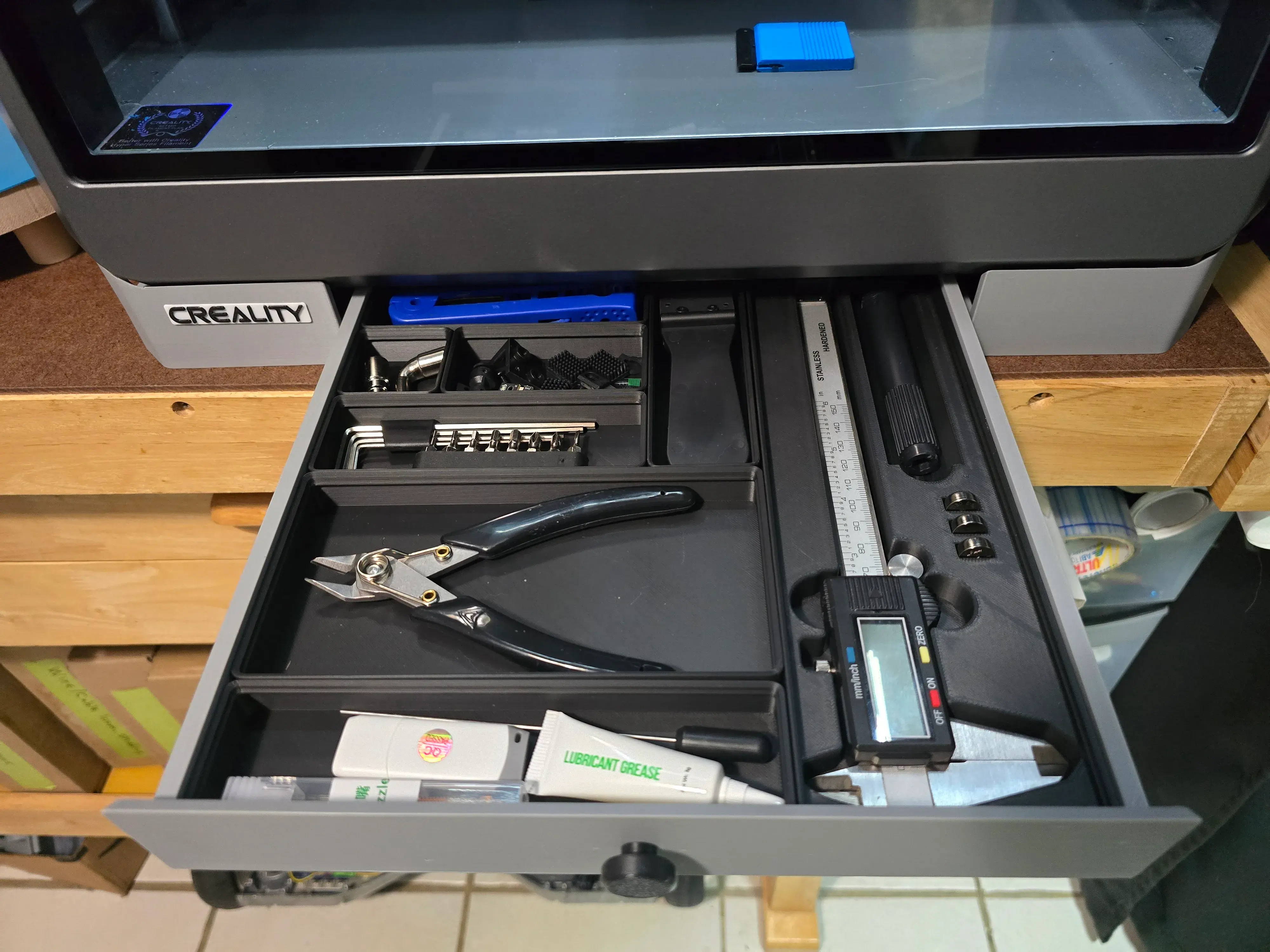 Creality K2 Plus Drawer, Tool Storage, Gridfinity Organizer