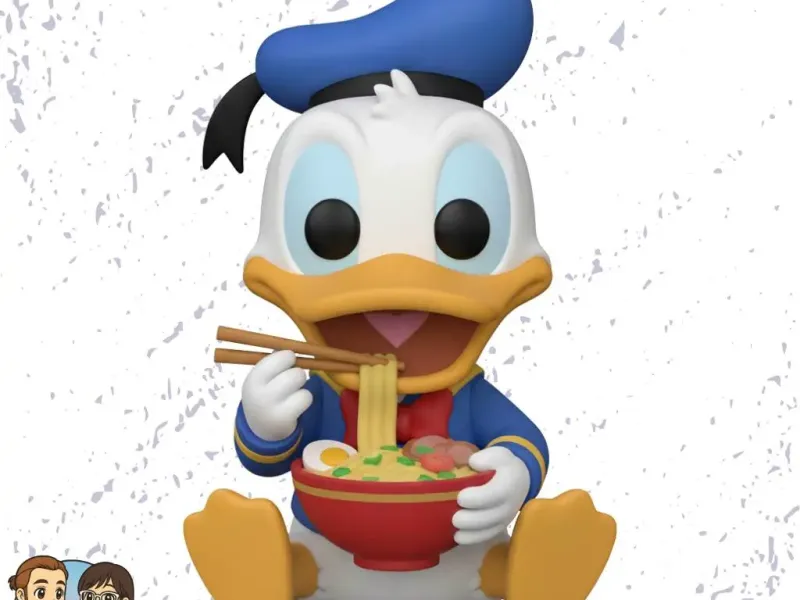 Funko Pop Donald Duck eating ramen
