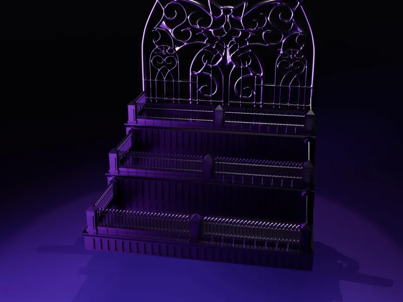 3 Tier Gothic Shelf Display