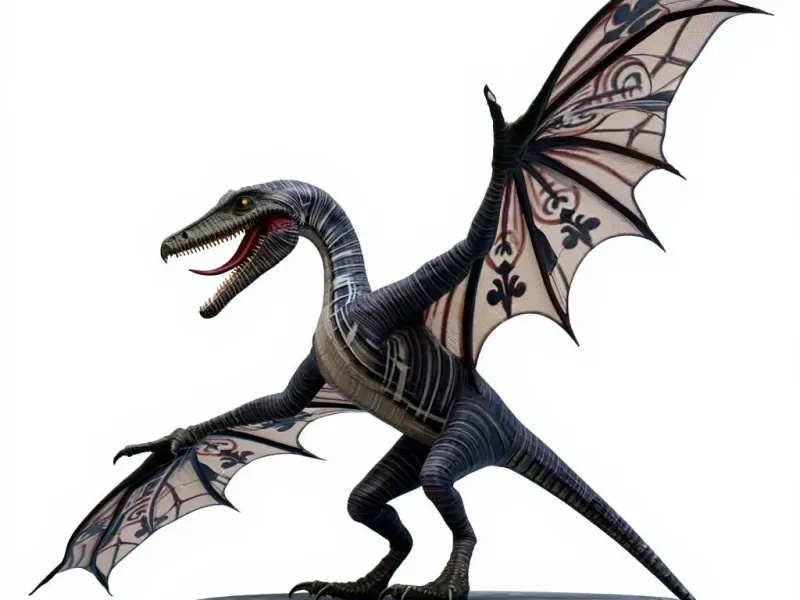8  Gothic Roaring Pteranodon Dinosaur 3D Model