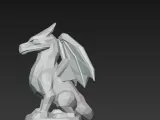 Low Poly Dragon Statue-3