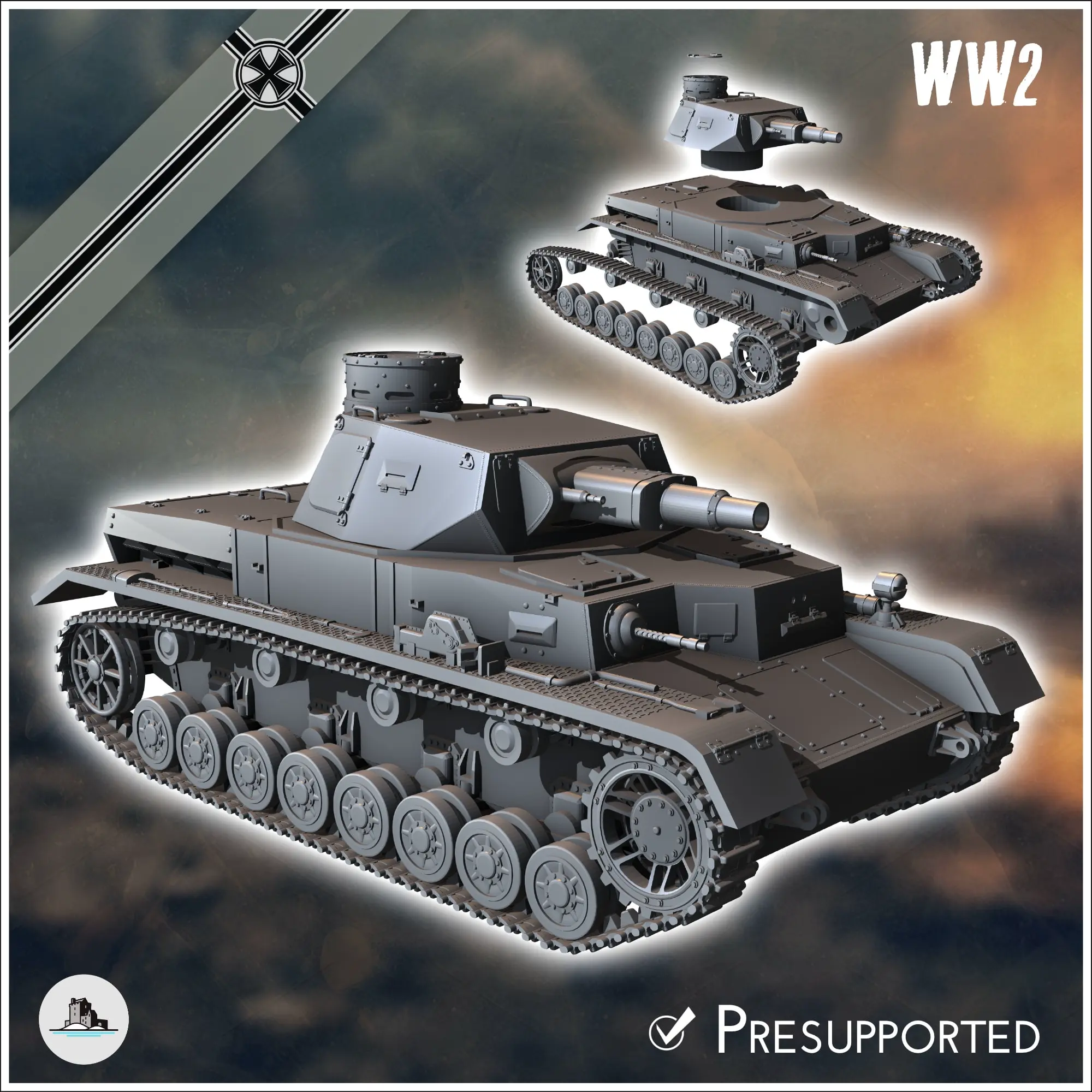 Deutsche WW2 Fahrzeuge Pack (Panzer IV Nr. 2) - ww2 miniatures