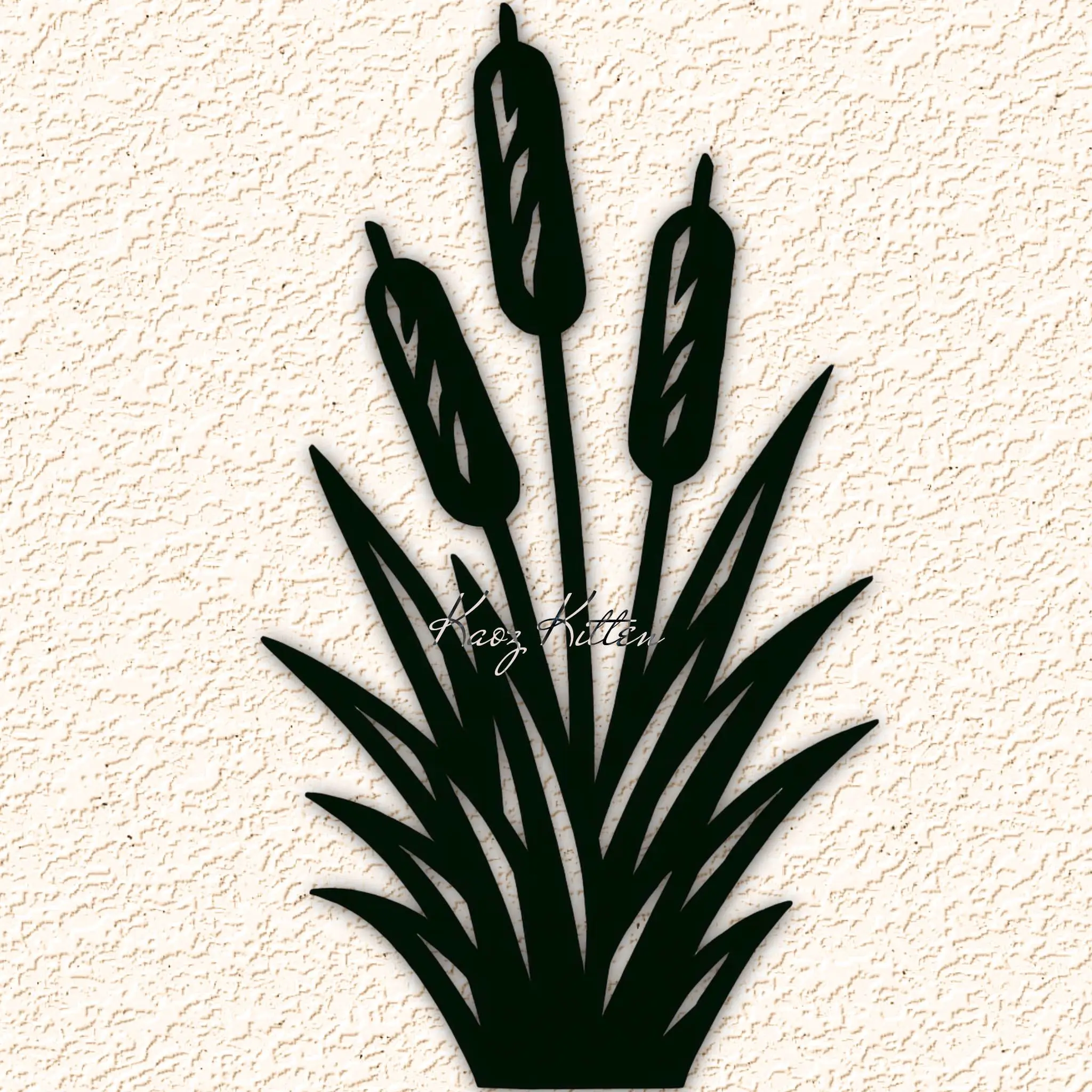 pond cattail plant wall art home decor