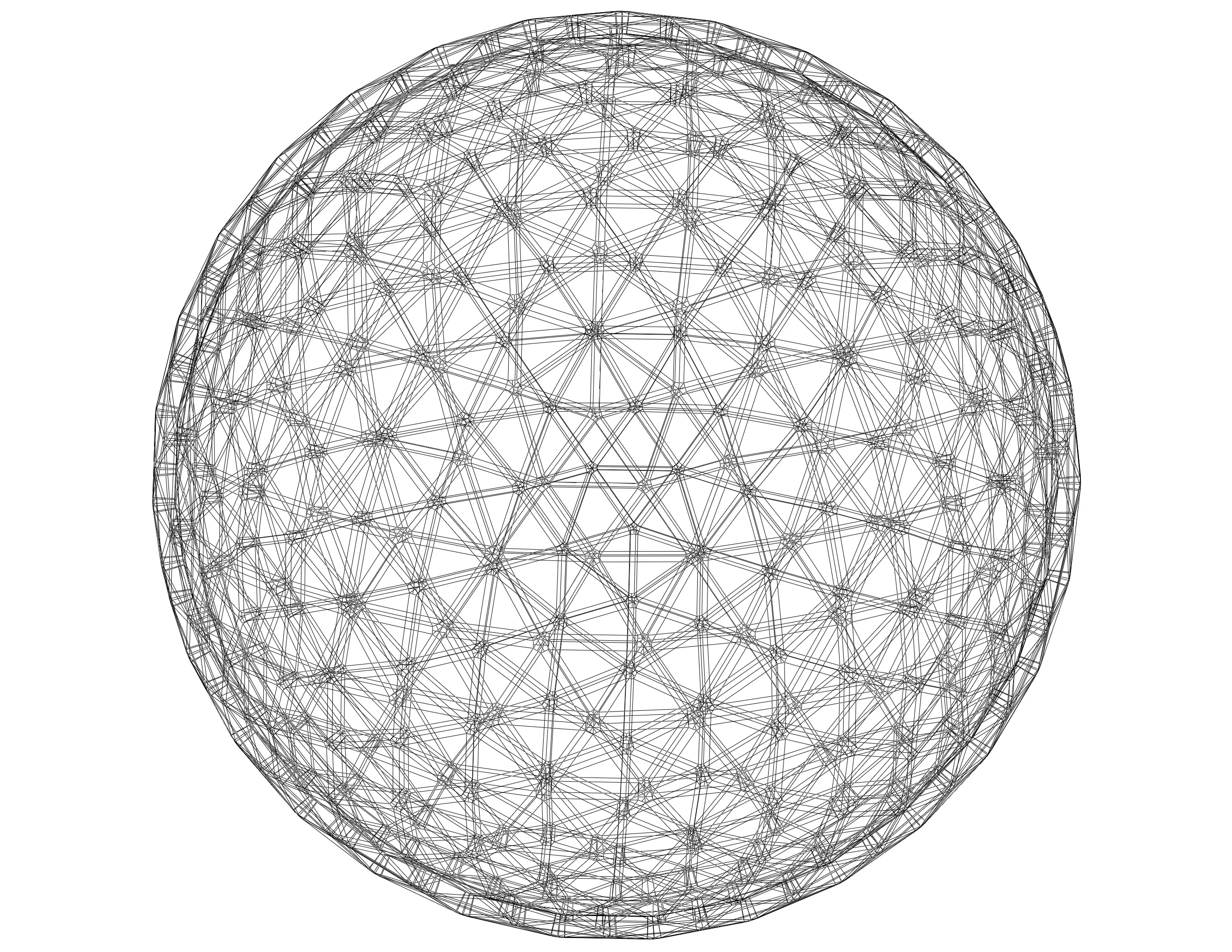 Wireframe Shape Frequency Geodesic Sphere
