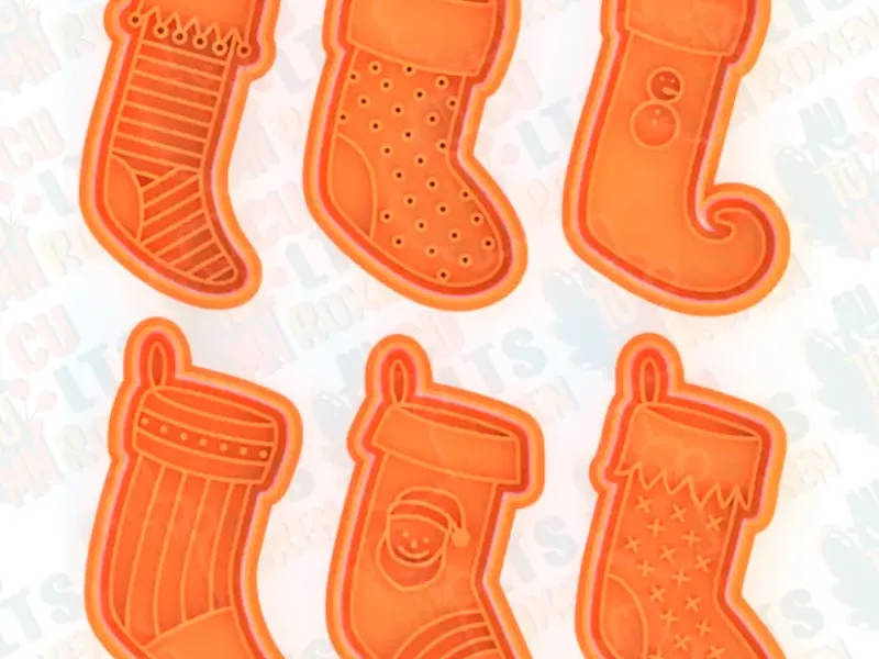 Christmas socks cookie cutter set of 6