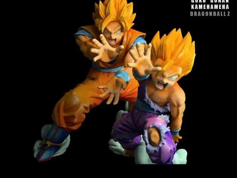 goku gohan kamehameha père et fils