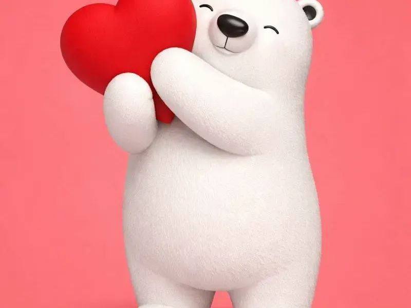 Valentines Heart Cute Bear 3 - Multicolor