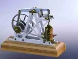 single cylinder balance beam steam engine-1