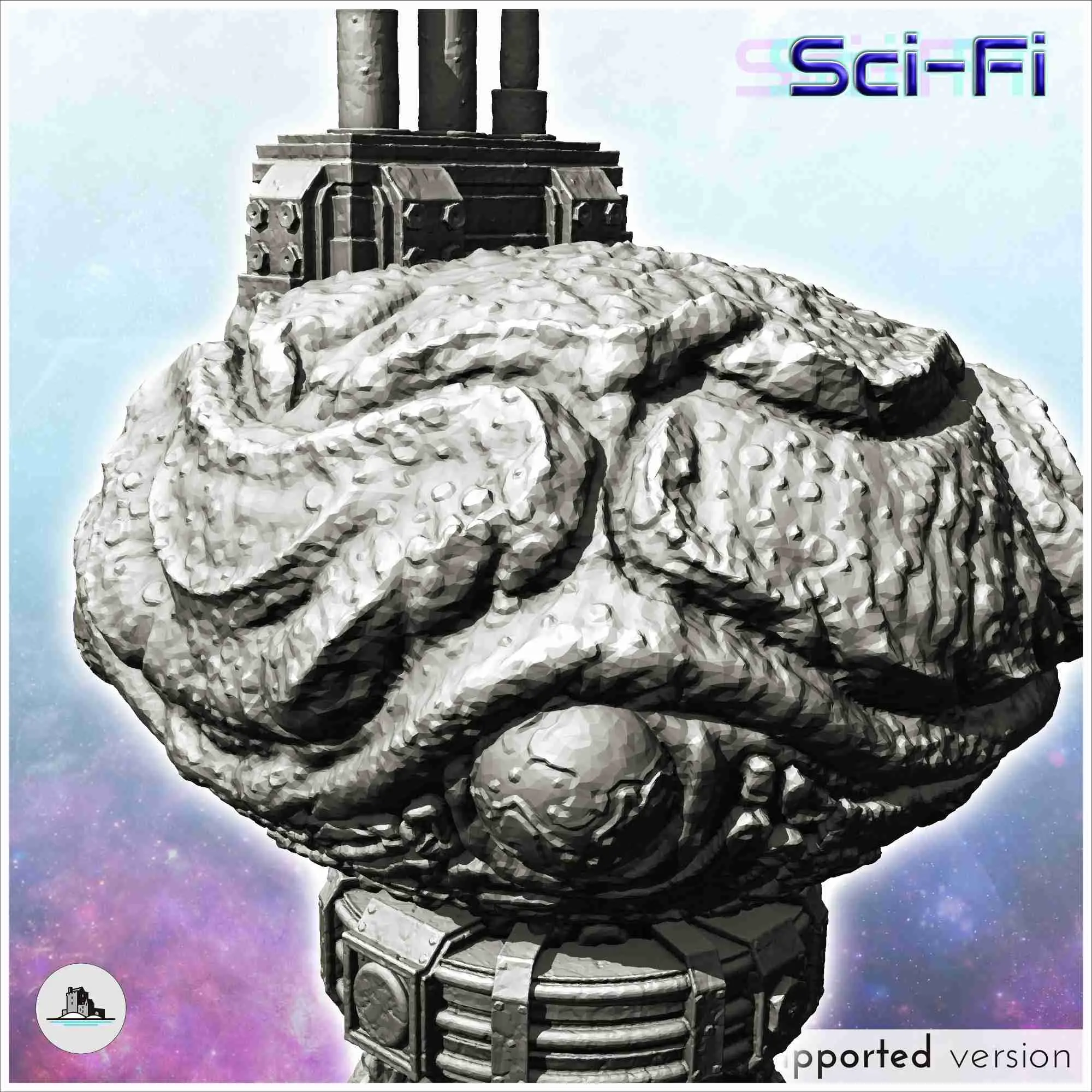 Alien octopus creature with tentacle and antenna (15) - scie